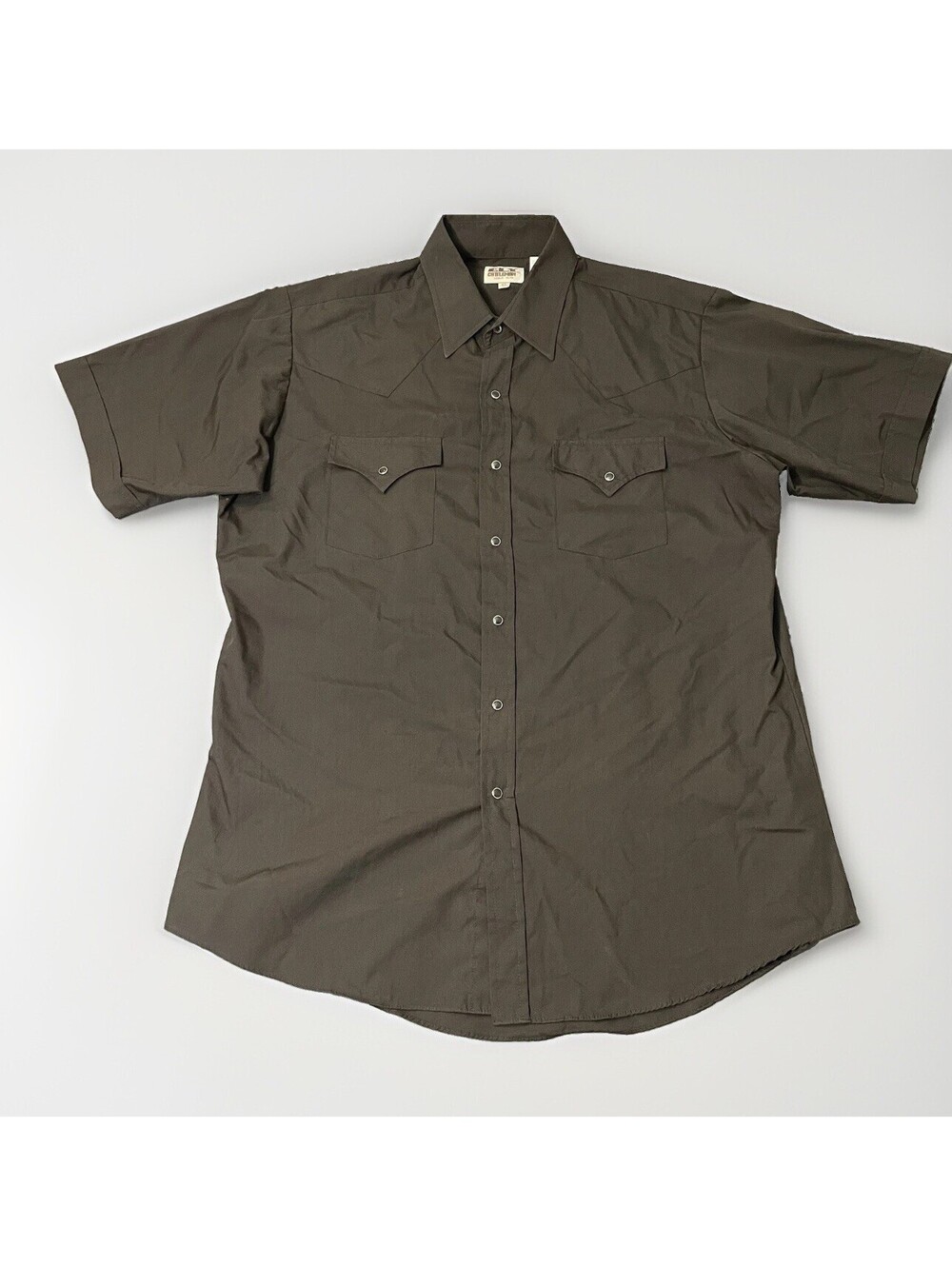 Vintage Ely Cattleman Shirt Mens Black Pearl Snap Western Large Cowboy